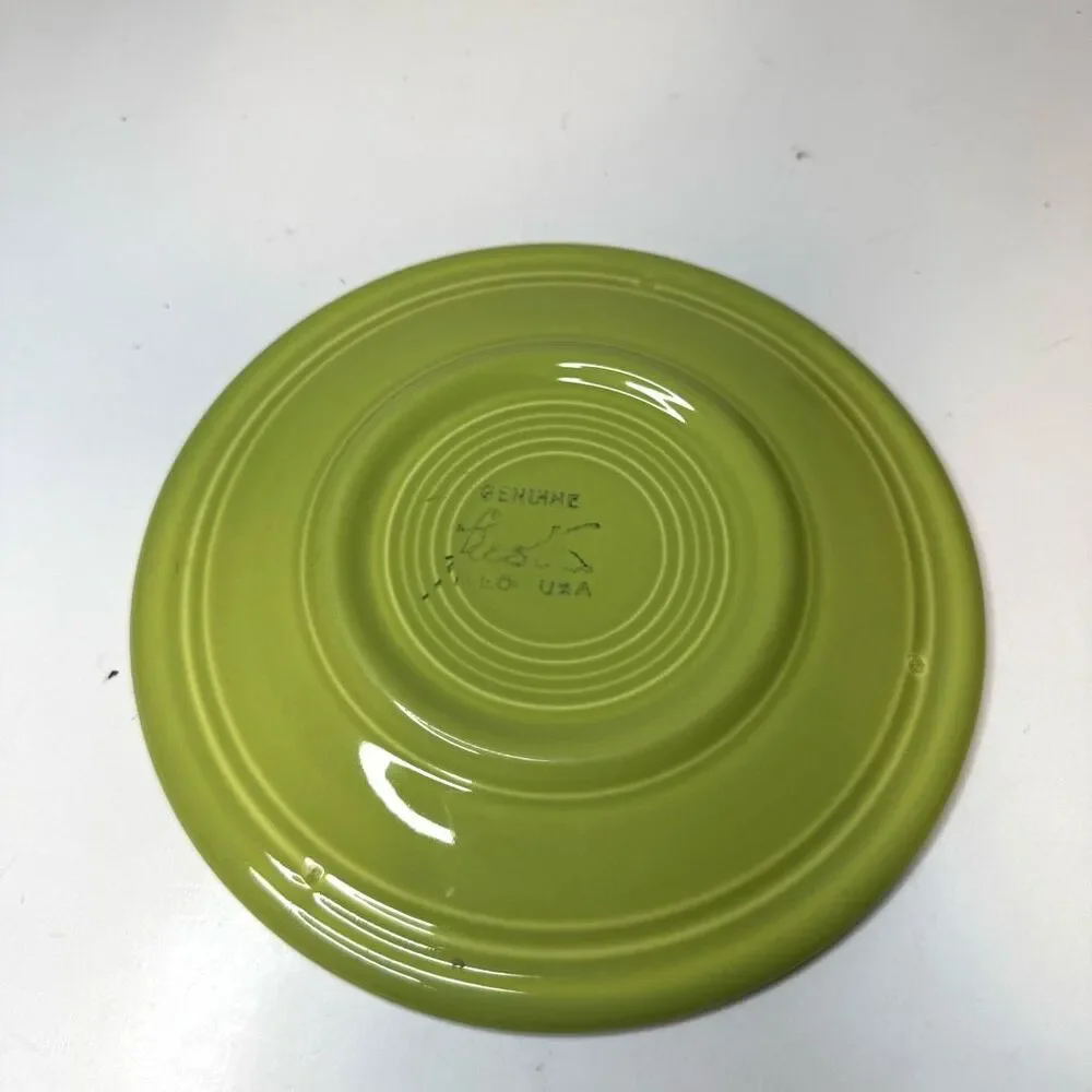 Vintage Fiesta Chartreuse Saucer &‎ Bread Plate LOT OF 2